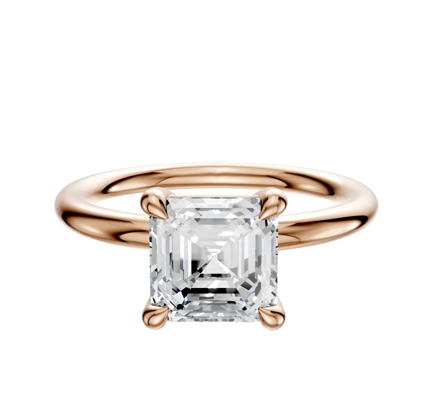 18K Rose Gold 4 Prong Basket Classic Dome 2.0mm Engagement Ring made by Effy