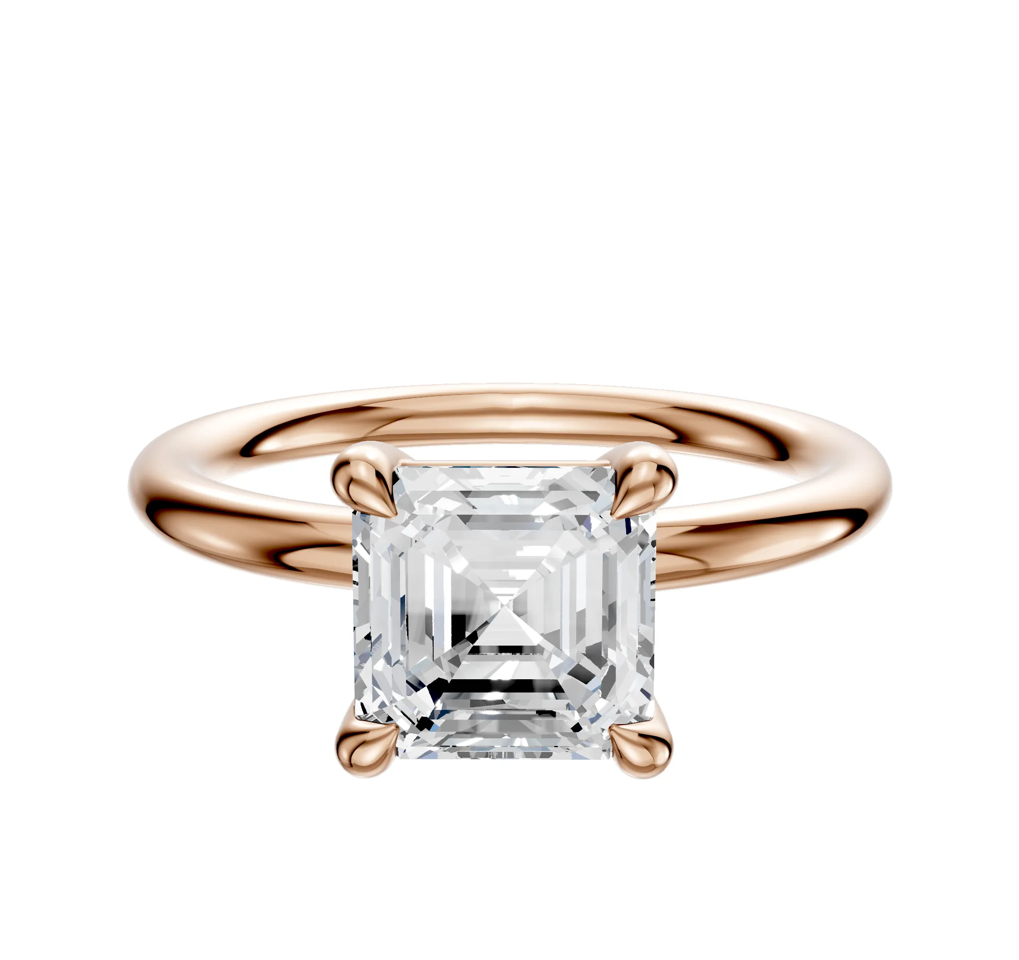 18K Rose Gold 4 Prong Basket Classic Dome 2.0mm Engagement Ring sold by Effy