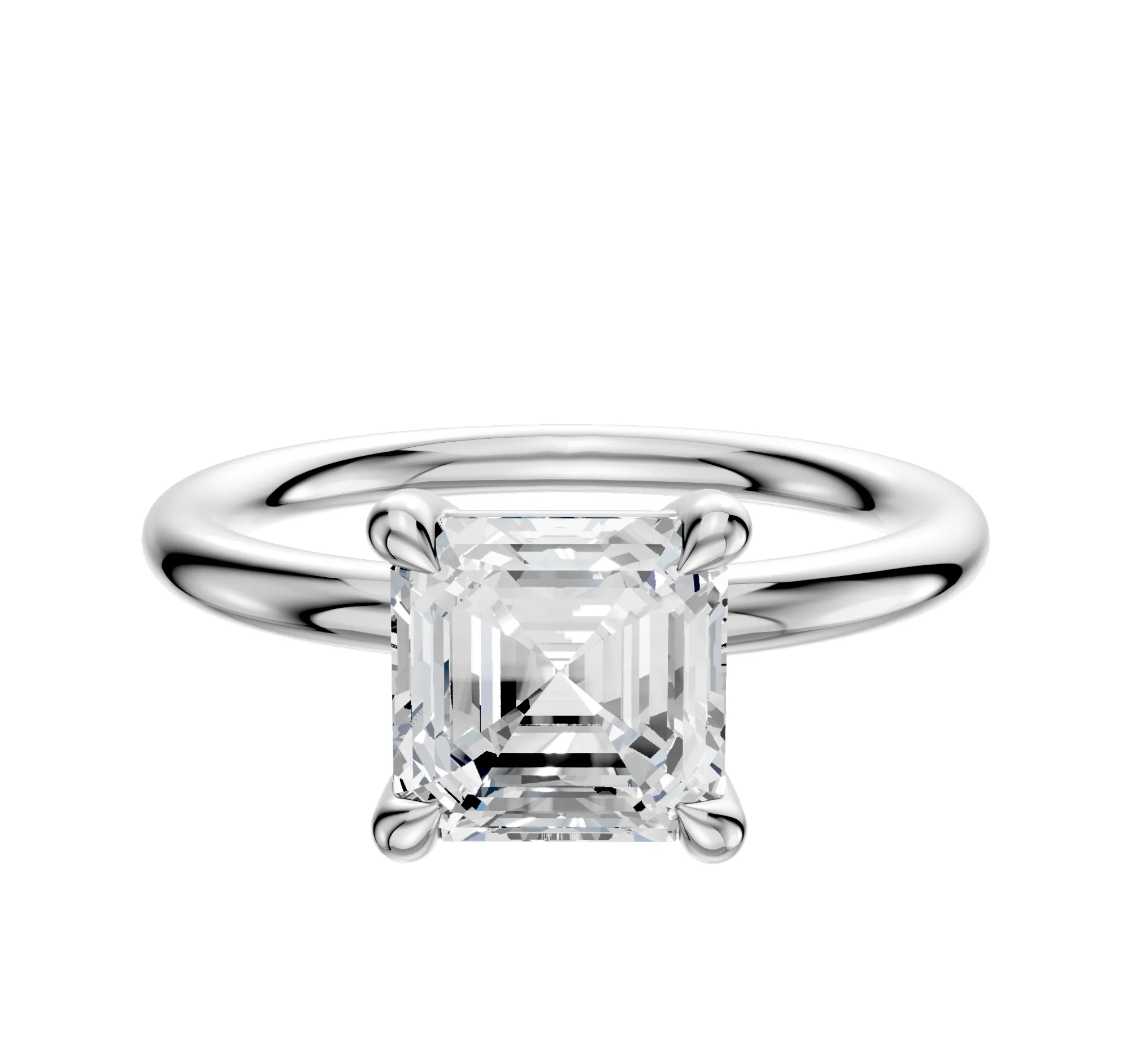 Platinum 4 Prong Basket Classic Dome 2.0mm Engagement Ring sold by Effy