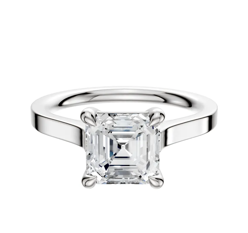 14K White Gold 4 Prong Basket Cathedral Flat 2.0mm Engagement Ring sold by Effy