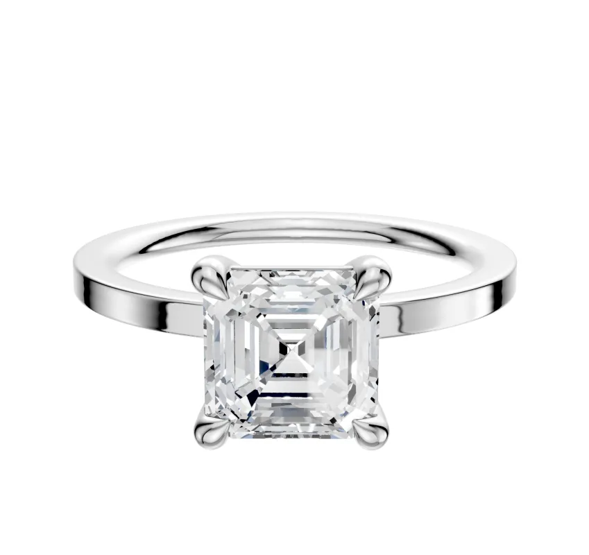 18K White Gold 4 Prong Basket Classic Flat 1.5mm Engagement Ring sold by Effy