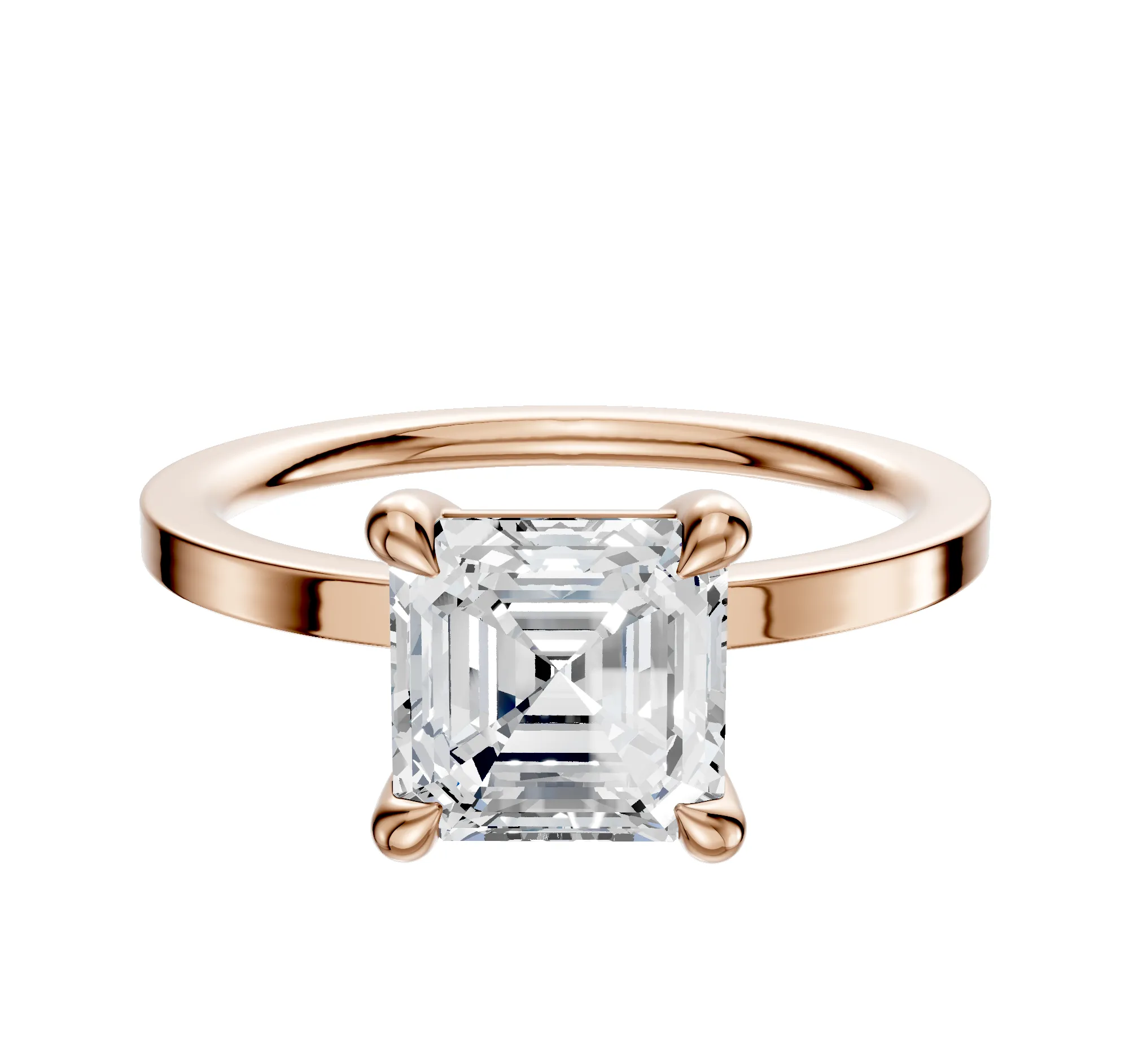 18K Rose Gold 4 Prong Basket Classic Flat 1.5mm Engagement Ring sold by Effy