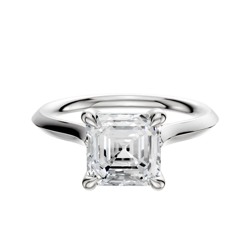 18K White Gold 4 Prong Basket Cathedral Knife Edge 2.0mm Engagement Ring sold by Effy