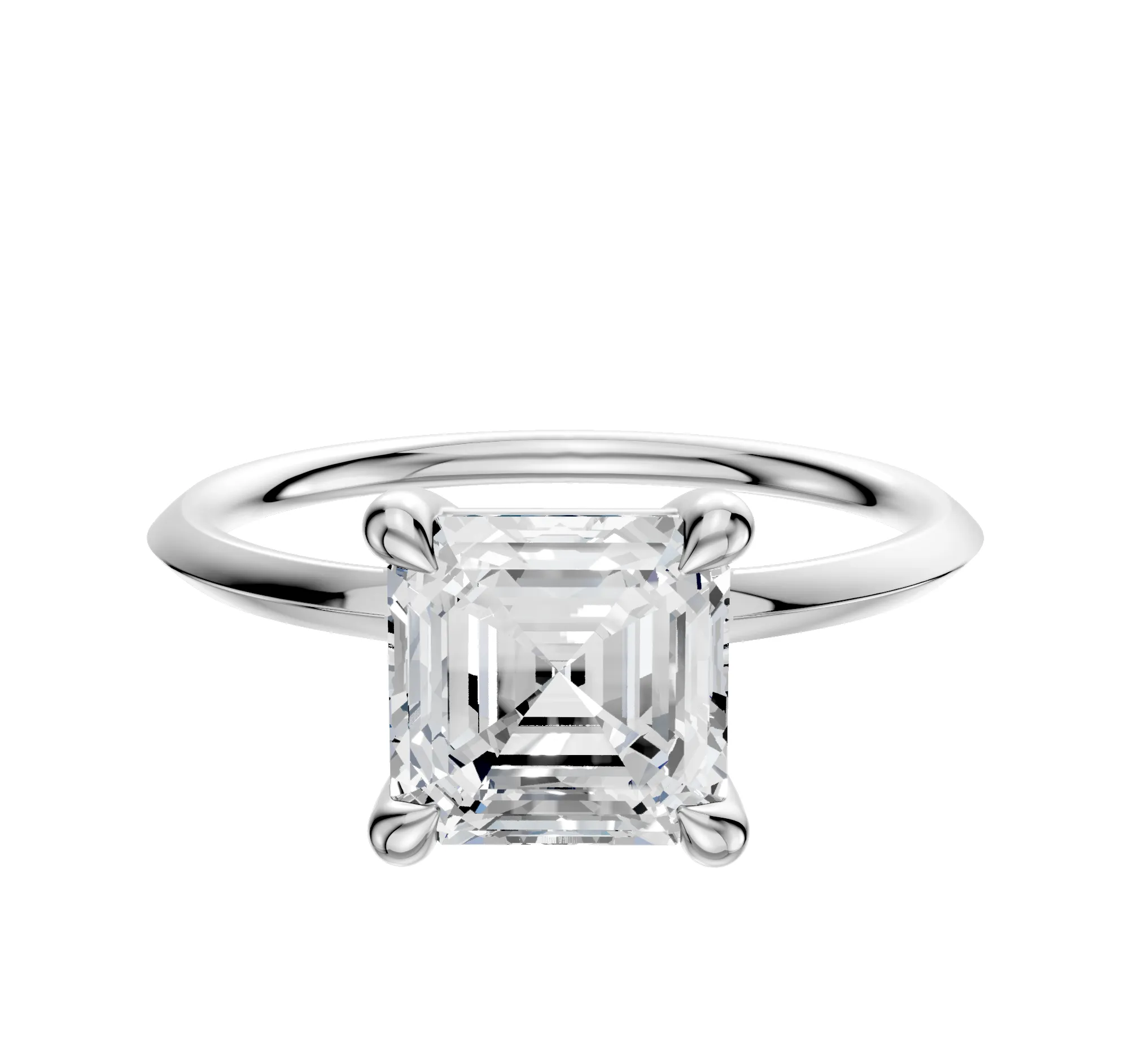 18K White Gold 4 Prong Basket Classic Knife Edge 1.5mm Engagement Ring sold by Effy