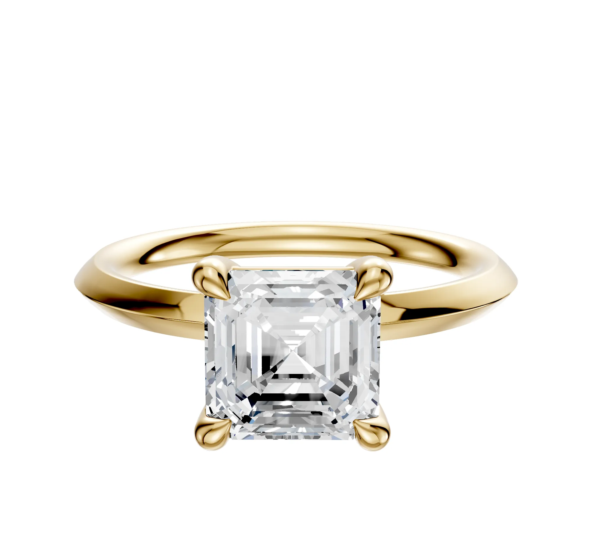 18K Yellow Gold 4 Prong Basket Classic Knife Edge 2.0mm Engagement Ring sold by Effy