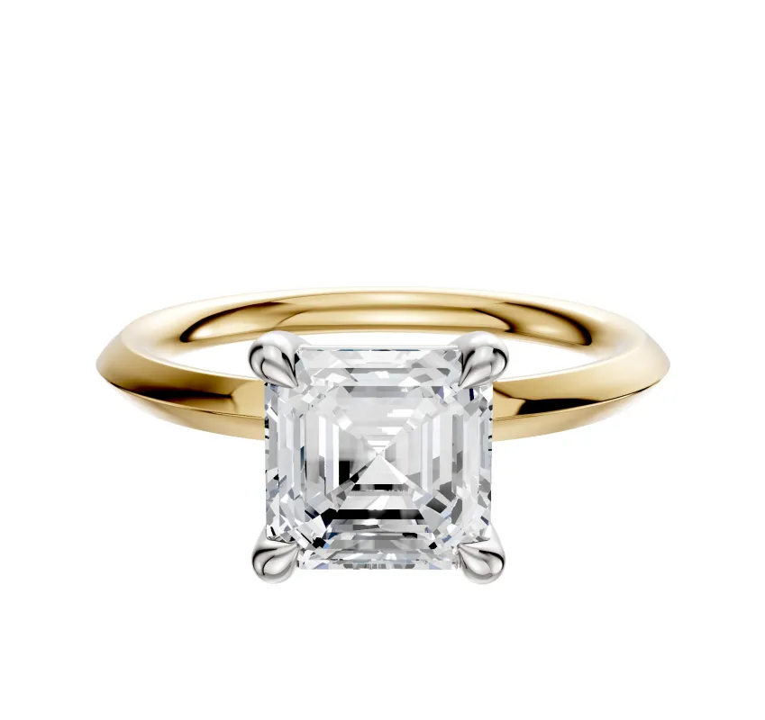 14K Two Tone 4 Prong Basket Classic Knife Edge 2.0mm Engagement Ring sold by Effy