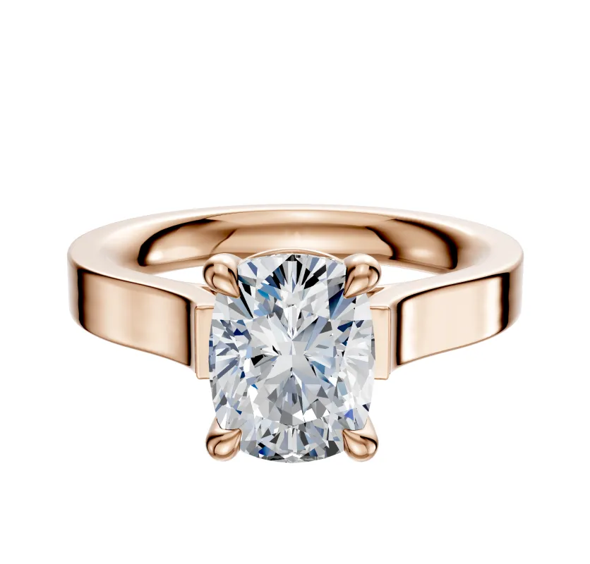 14K Rose Gold 4 Prong Basket Cathedral Flat 3.0mm Engagement Ring sold by Effy