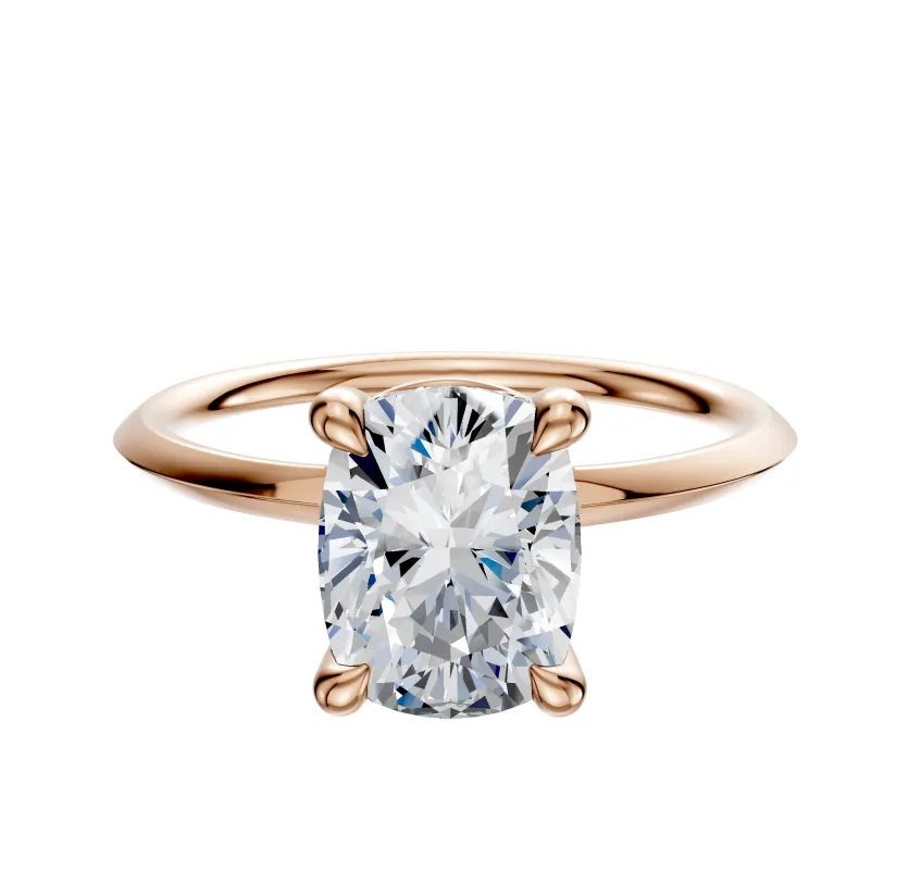 18K Rose Gold 4 Prong Basket Classic Knife Edge 1.5mm Engagement Ring made by Effy