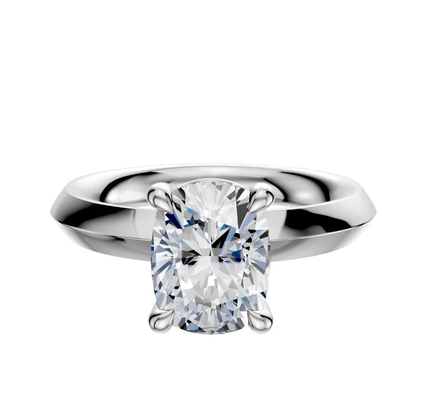 Platinum 4 Prong Basket Classic Knife Edge 3.0mm Engagement Ring made by Effy