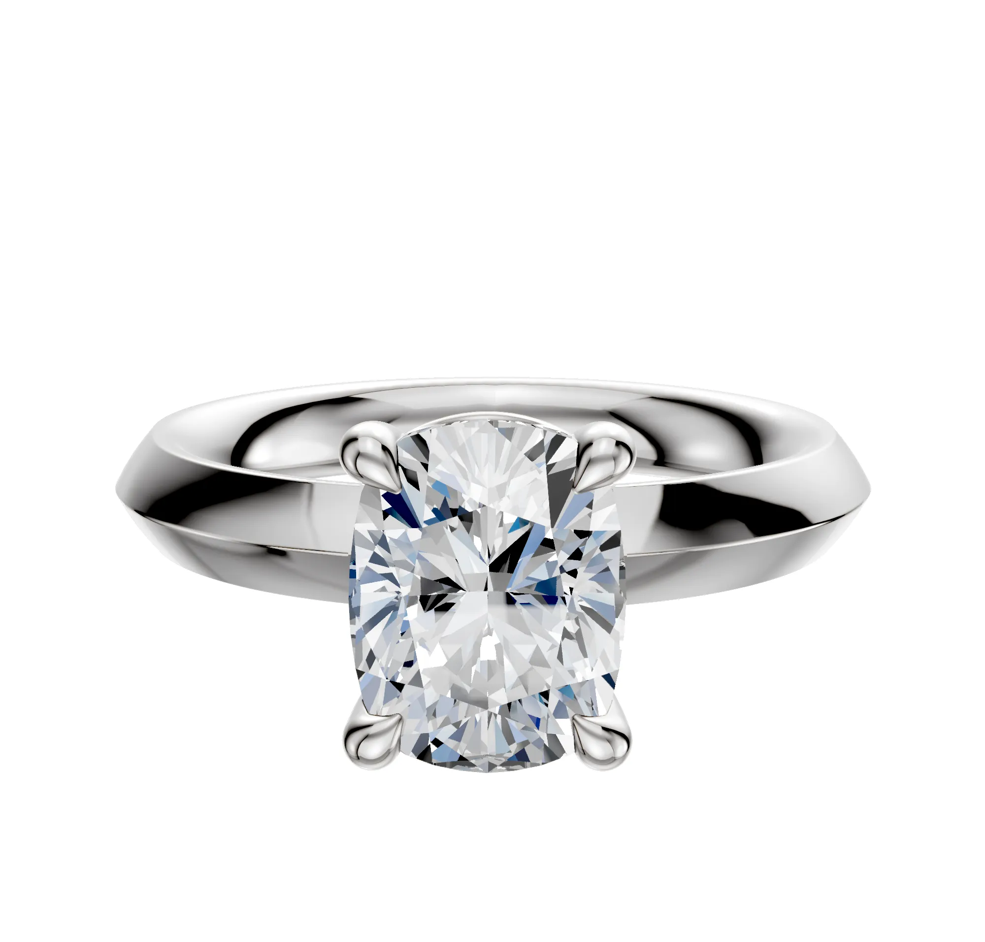 Platinum 4 Prong Basket Classic Knife Edge 3.0mm Engagement Ring sold by Effy