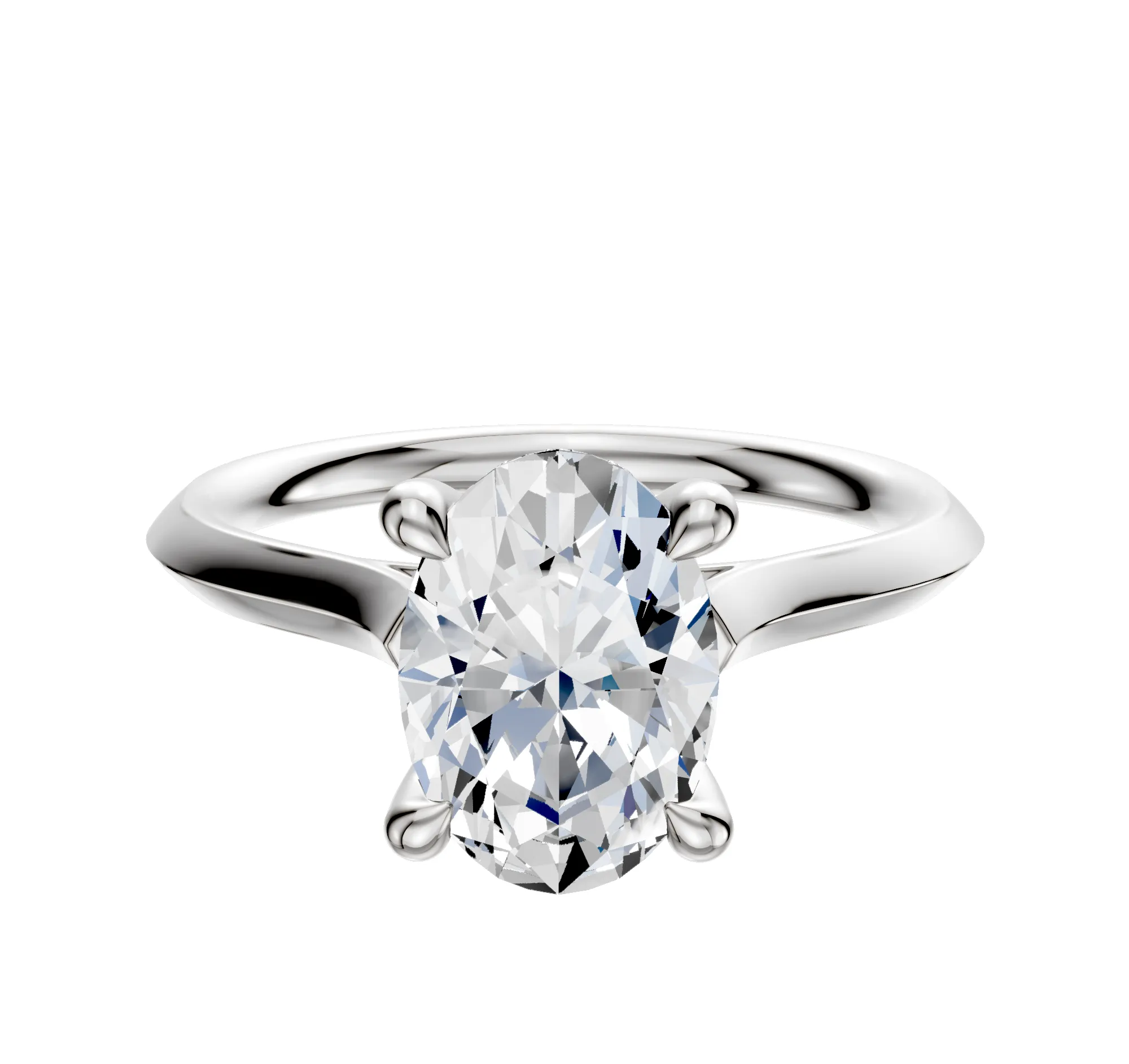 Platinum 4 Prong Hidden Halo Cathedral Knife Edge 2.0mm Engagement Ring sold by Effy