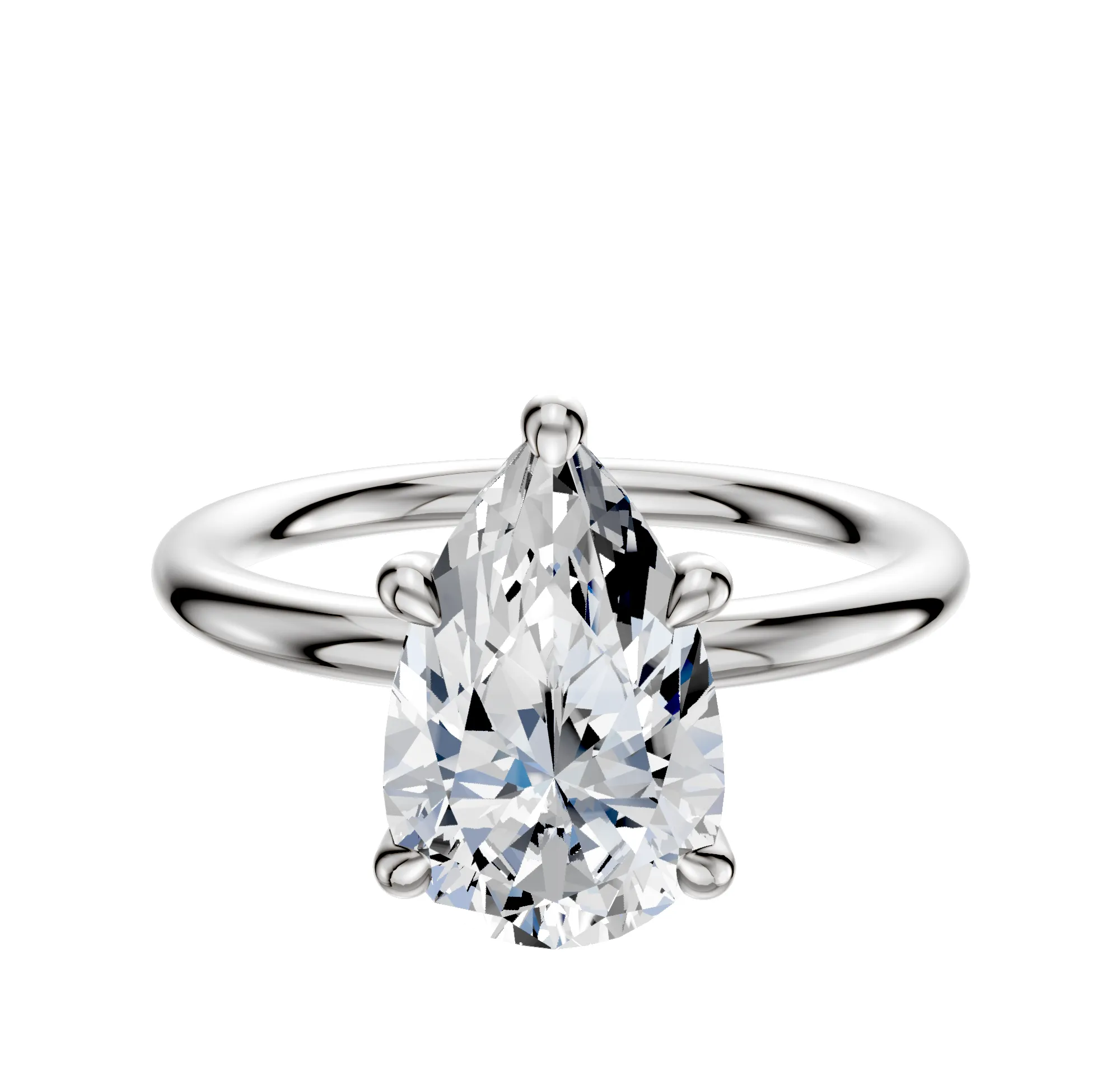 Platinum 4 Prong Hidden Halo Classic Dome 2.0mm Engagement Ring sold by Effy