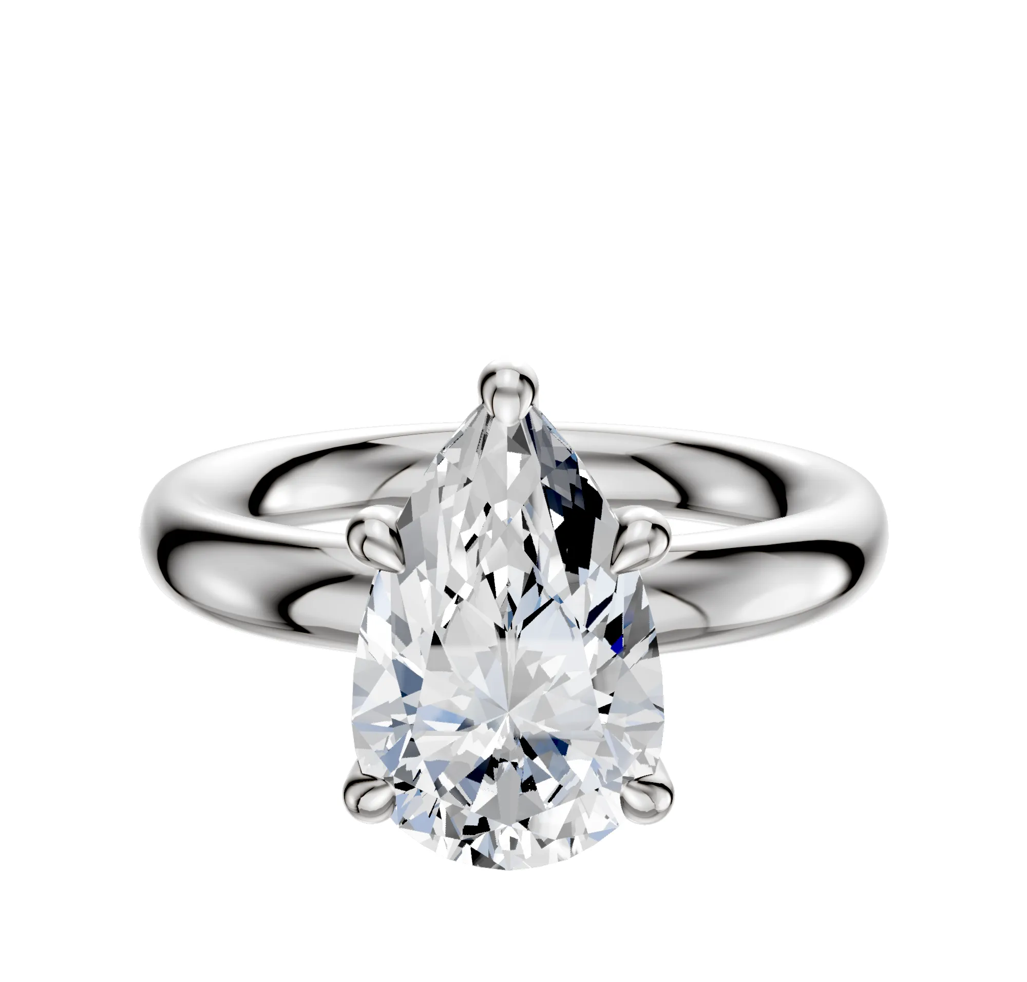 Platinum 4 Prong Hidden Halo Classic Dome 3.0mm Engagement Ring sold by Effy