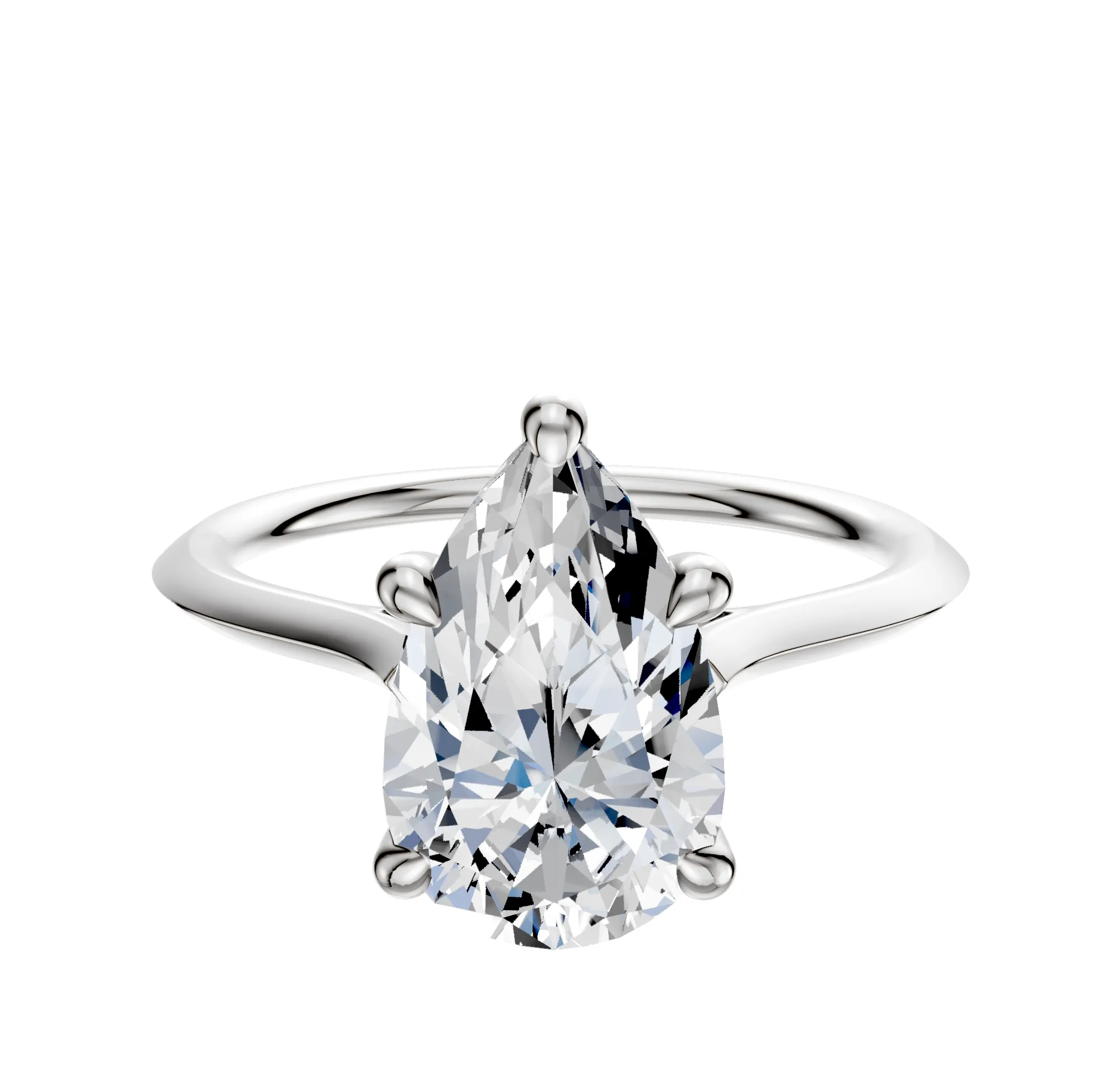 Platinum 4 Prong Hidden Halo Cathedral Knife Edge 1.5mm Engagement Ring sold by Effy