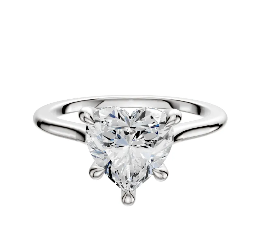 18K White Gold 4 Prong Hidden Halo Cathedral Dome 1.5mm Engagement Ring sold by Effy
