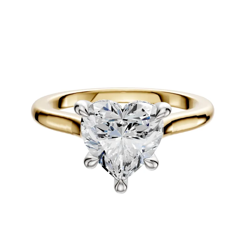 14K Two Tone 4 Prong Hidden Halo Cathedral Dome 2.0mm Engagement Ring sold by Effy