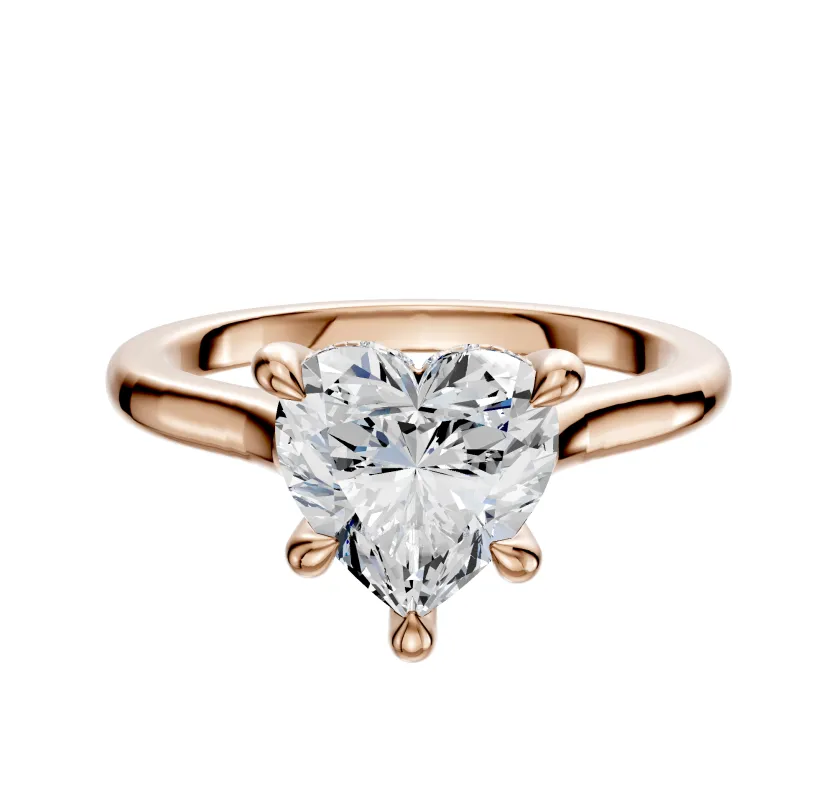 18K Rose Gold 4 Prong Hidden Halo Cathedral Dome 2.0mm Engagement Ring sold by Effy