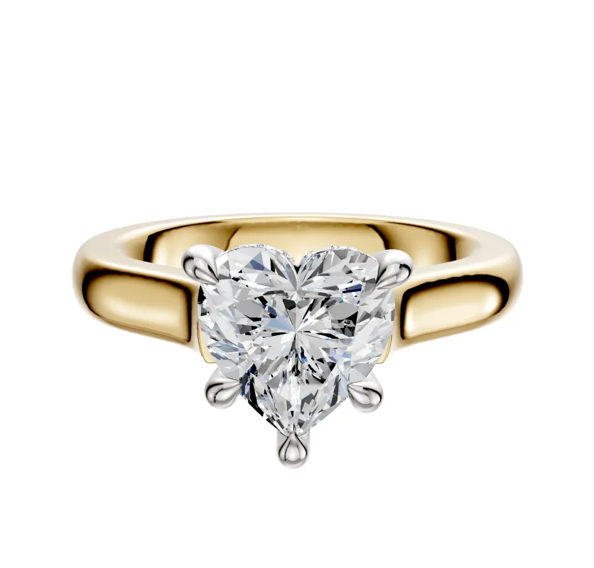 14K Two Tone 4 Prong Hidden Halo Cathedral Dome 3.0mm Engagement Ring sold by Effy