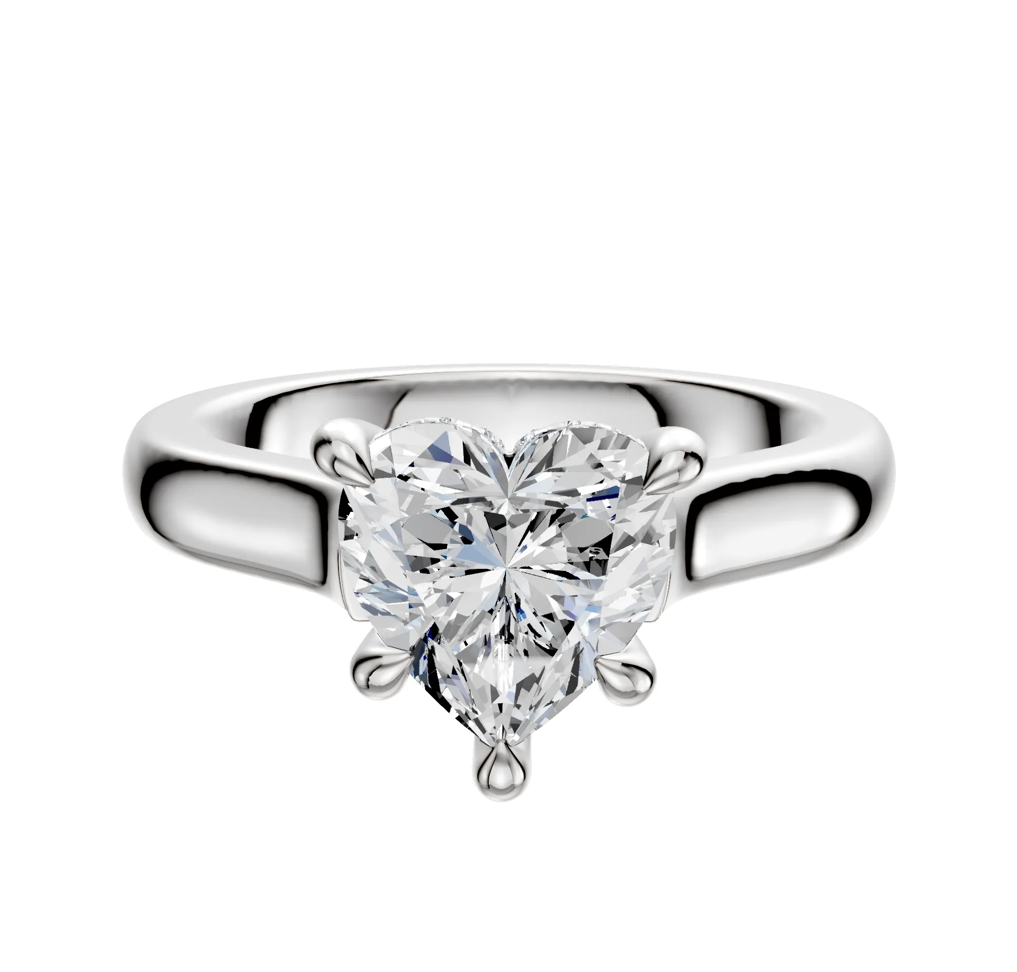 Platinum 4 Prong Hidden Halo Cathedral Dome 3.0mm Engagement Ring sold by Effy