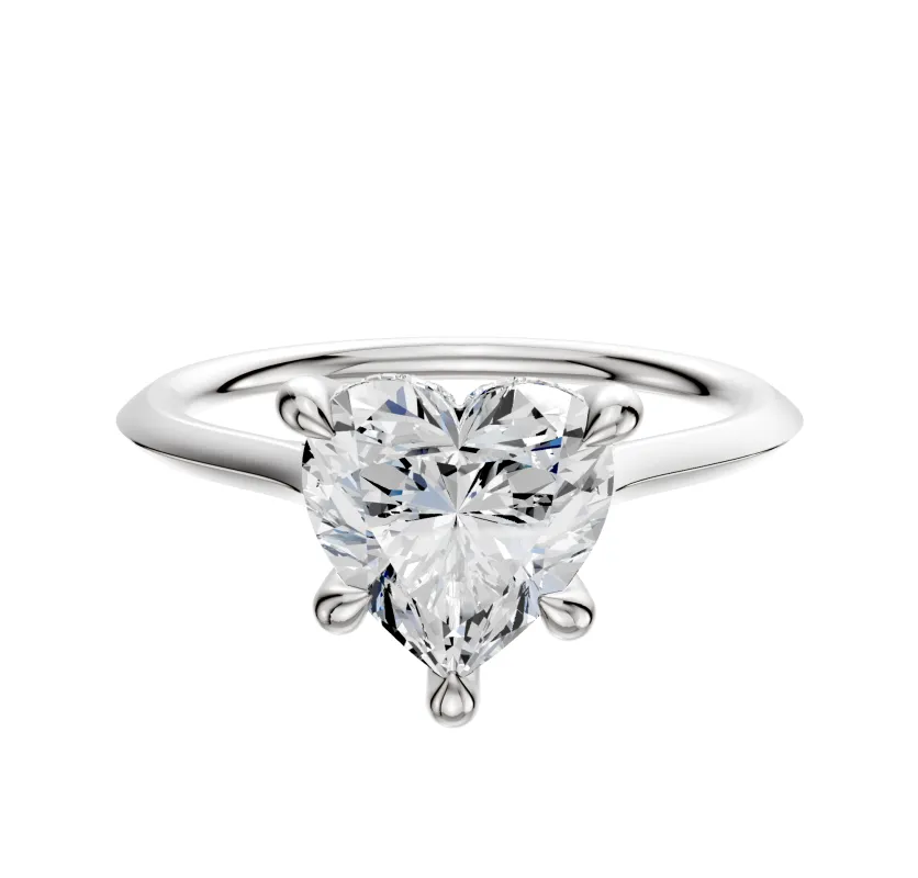 18K White Gold 4 Prong Hidden Halo Cathedral Knife Edge 1.5mm Engagement Ring sold by Effy