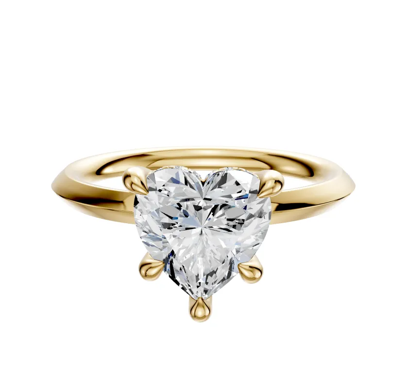 18K Yellow Gold 4 Prong Hidden Halo Classic Knife Edge 2.0mm Engagement Ring sold by Effy