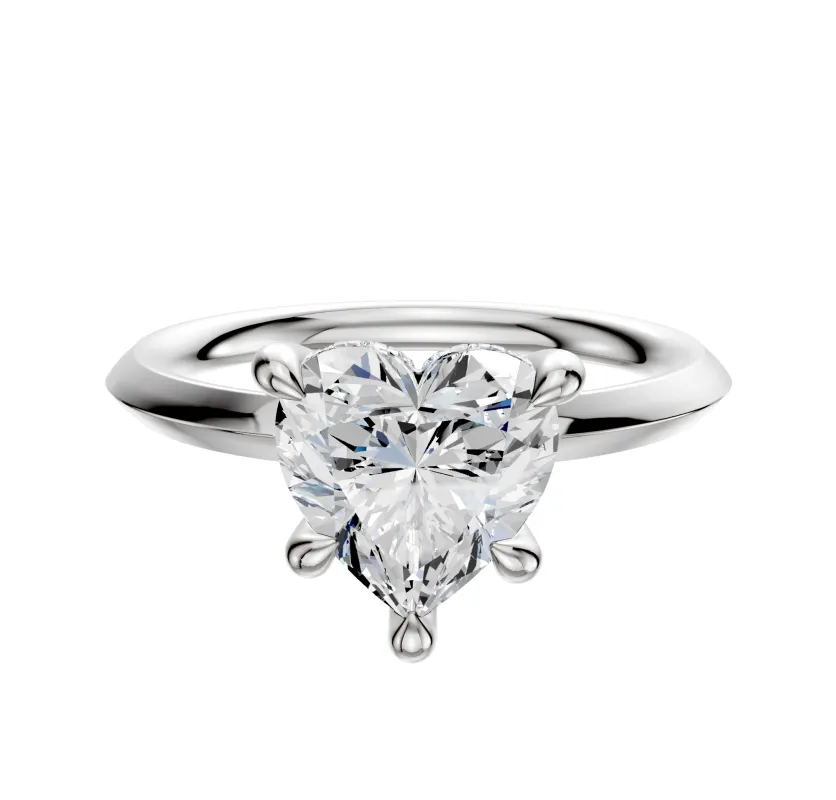 Platinum 4 Prong Hidden Halo Classic Knife Edge 2.0mm Engagement Ring sold by Effy