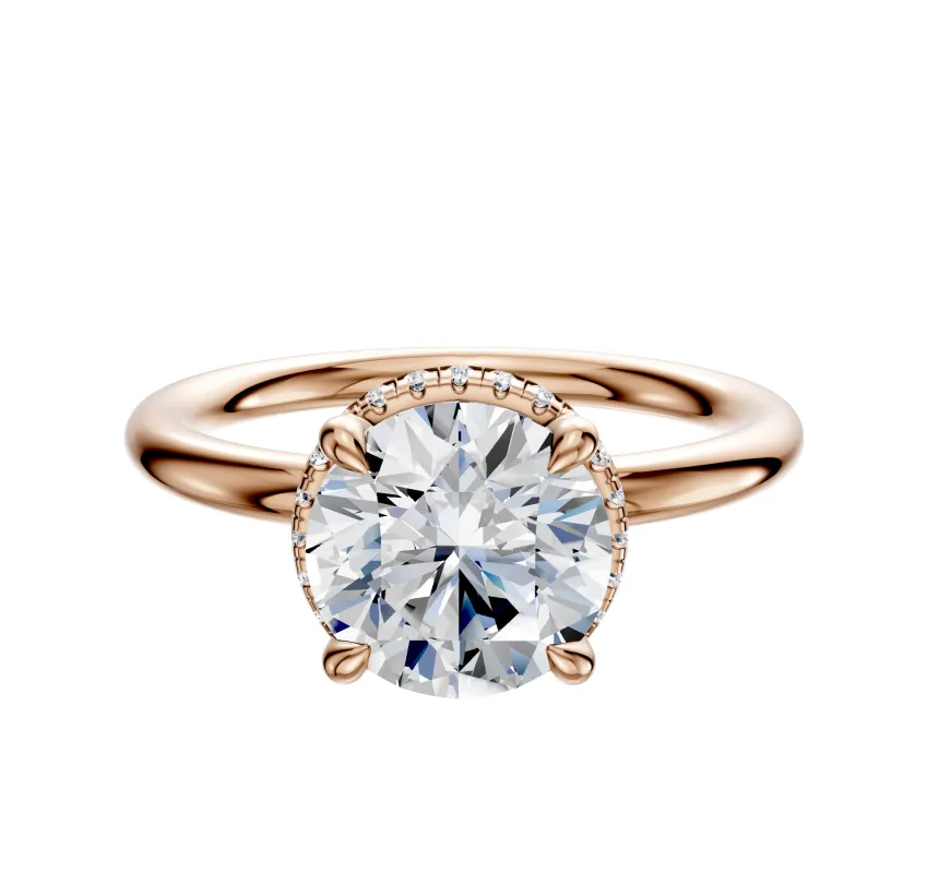 18K Rose Gold 4 Prong Collar Classic Dome 2.0mm Engagement Ring made by Effy