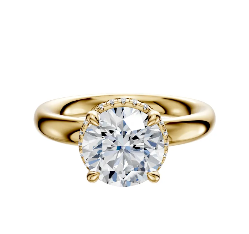 14K Yellow Gold 4 Prong Collar Classic Dome 3.0mm Engagement Ring made by Effy