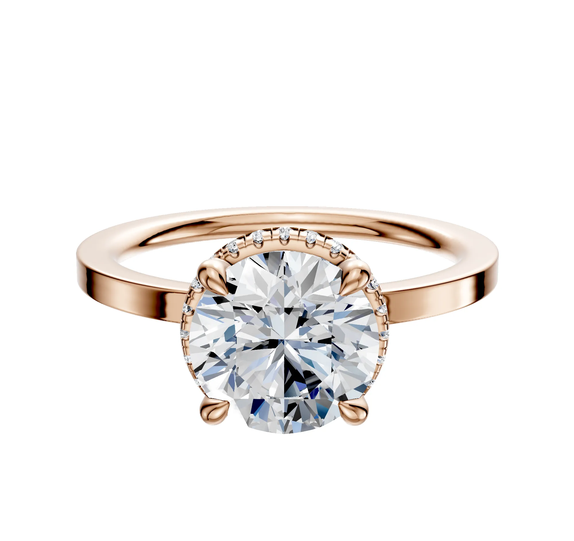 18K Rose Gold 4 Prong Collar Classic Flat 1.5mm Engagement Ring sold by Effy