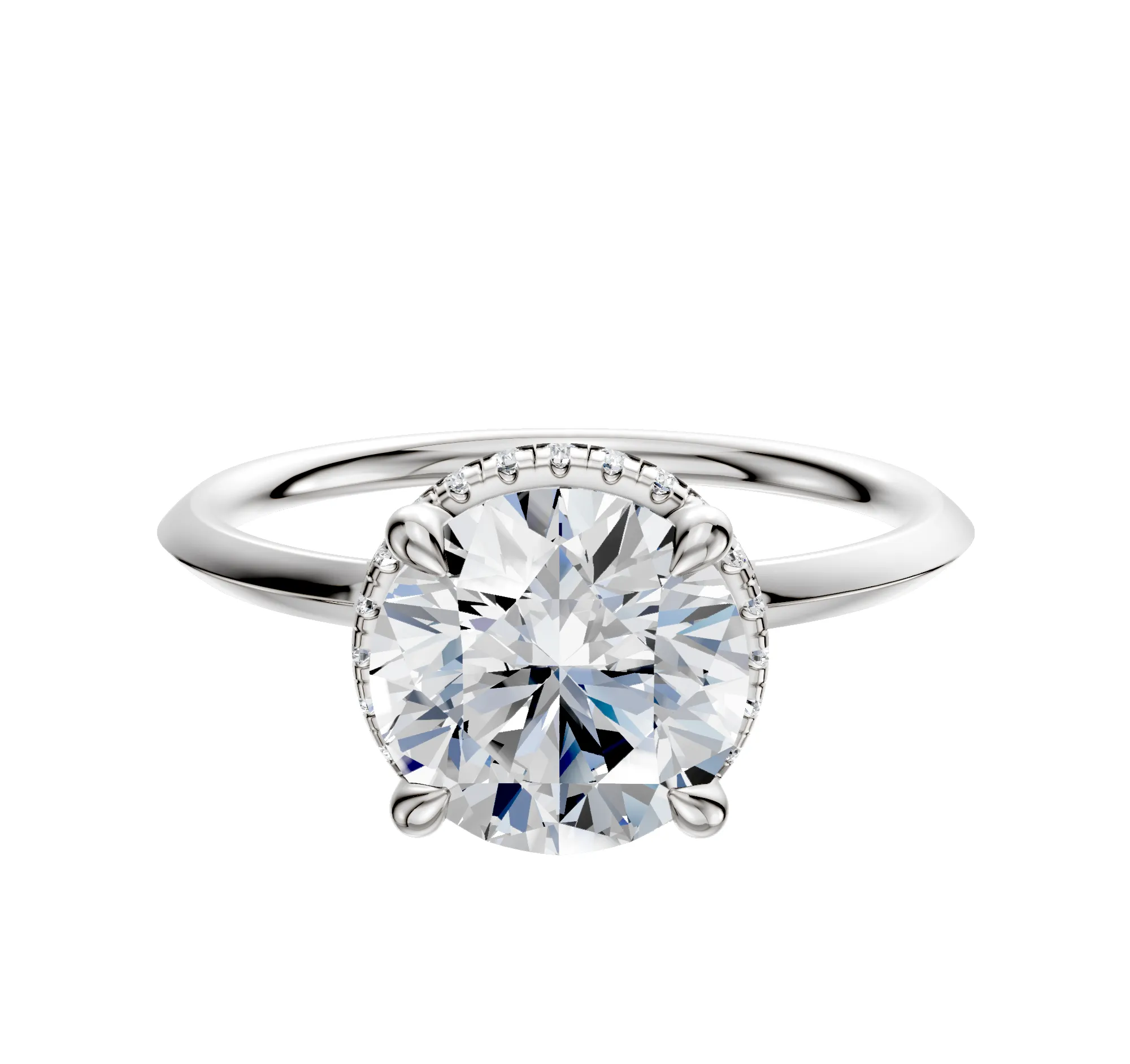 14K White Gold 4 Prong Collar Classic Knife Edge 1.5mm Engagement Ring sold by Effy