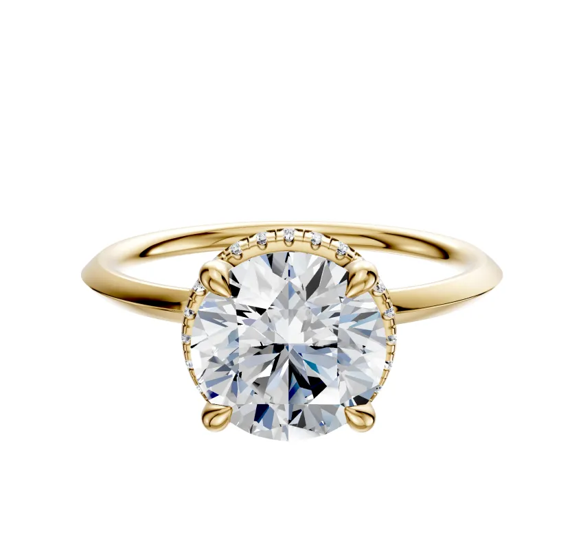 18K Yellow Gold 4 Prong Collar Classic Knife Edge 1.5mm Engagement Ring made by Effy