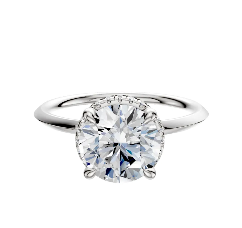 18K White Gold 4 Prong Collar Classic Knife Edge 1.5mm Engagement Ring sold by Effy