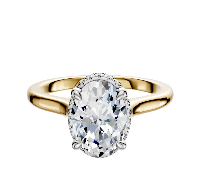 14K Two Tone 4 Prong Collar Cathedral Dome 2.0mm Engagement Ring sold by Effy