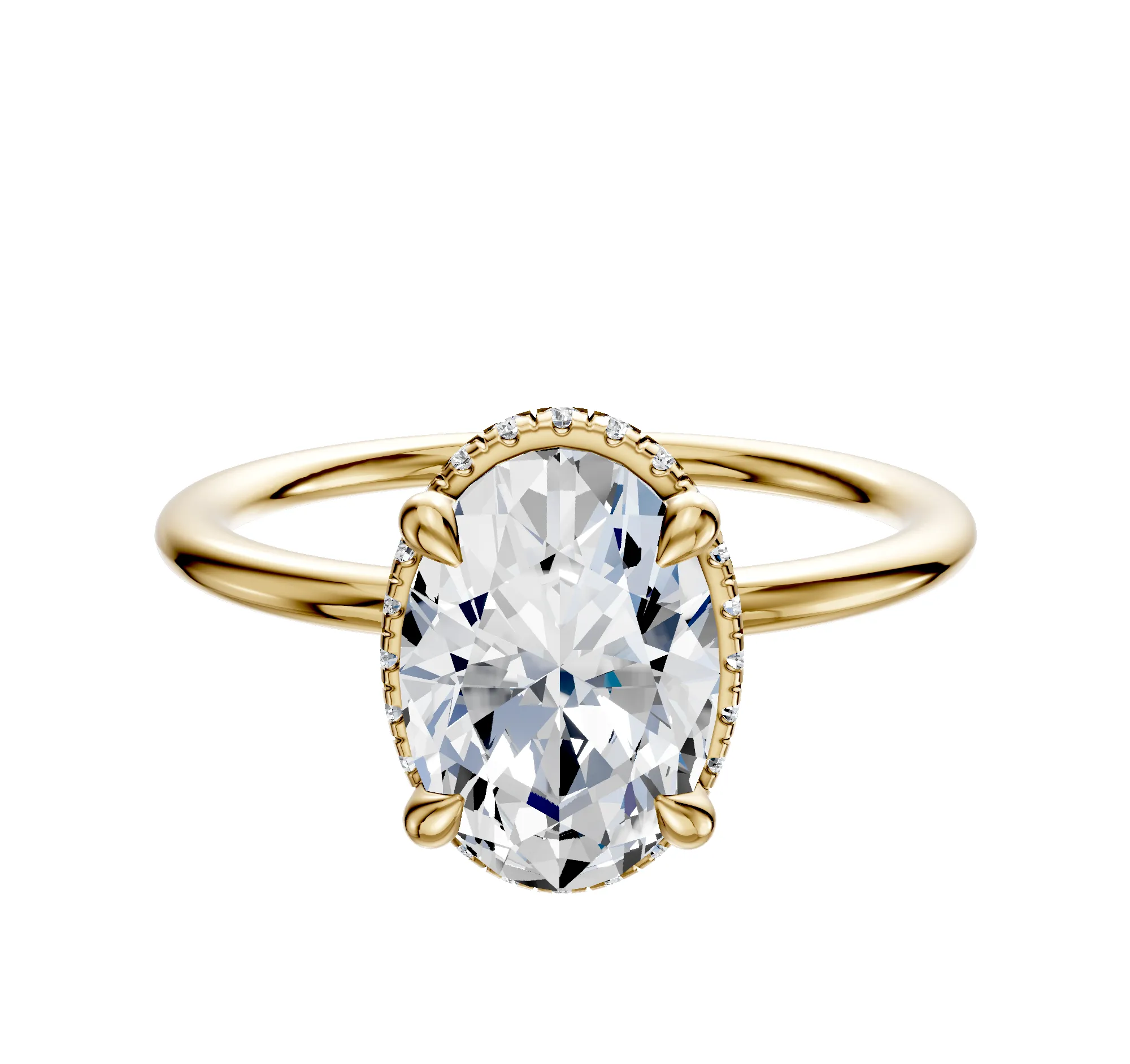 14K Yellow Gold 4 Prong Collar Classic Dome 1.5mm Engagement Ring sold by Effy