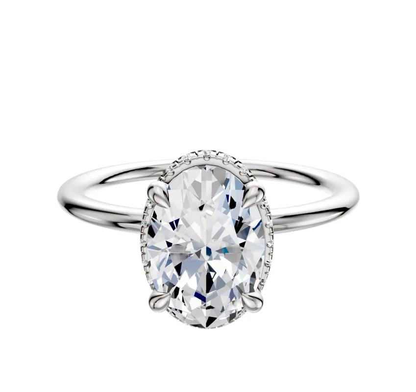 18K White Gold 4 Prong Collar Classic Dome 1.5mm Engagement Ring made by Effy