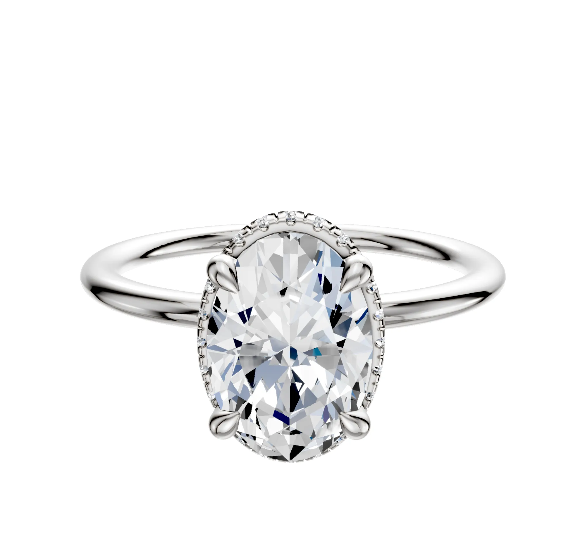 18K White Gold 4 Prong Collar Classic Dome 1.5mm Engagement Ring sold by Effy