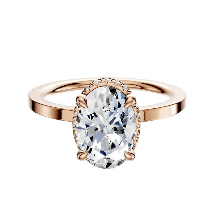 14K Rose Gold 4 Prong Collar Classic Flat 1.5mm Engagement Ring made by Effy