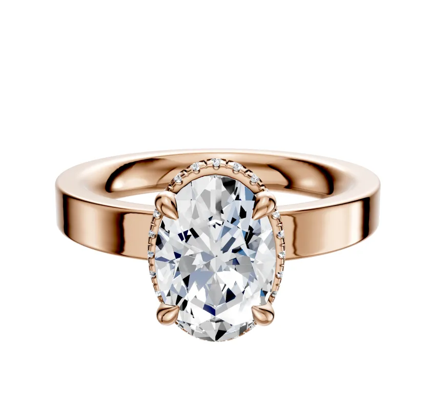 14K Rose Gold 4 Prong Collar Classic Flat 3.0mm Engagement Ring sold by Effy