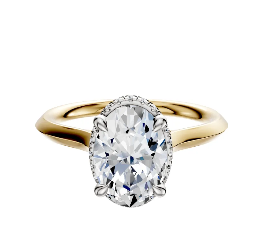 14K Two Tone 4 Prong Collar Cathedral Knife Edge 2.0mm Engagement Ring sold by Effy