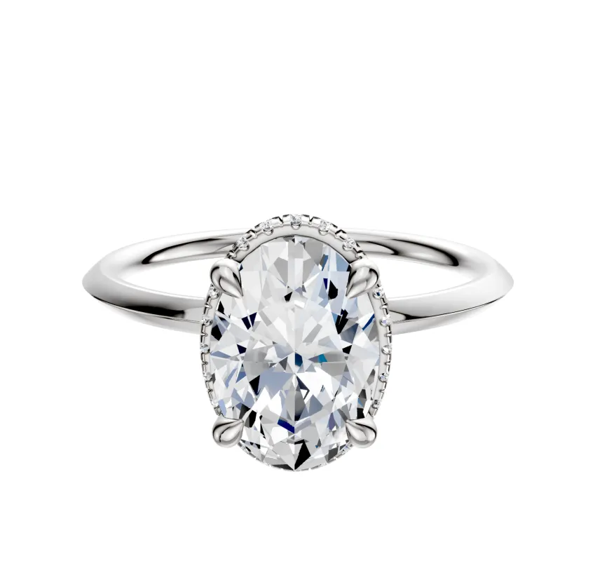 14K White Gold 4 Prong Collar Classic Knife Edge 1.5mm Engagement Ring made by Effy
