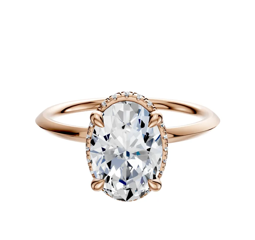 14K Rose Gold 4 Prong Collar Classic Knife Edge 1.5mm Engagement Ring made by Effy