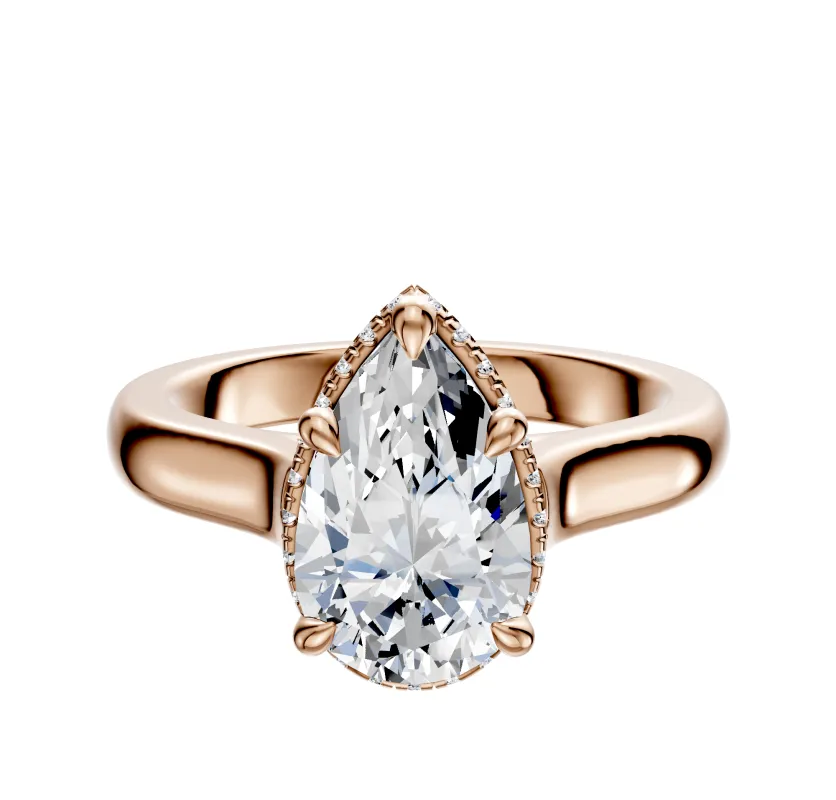 14K Rose Gold 4 Prong Collar Cathedral Dome 3.0mm Engagement Ring sold by Effy