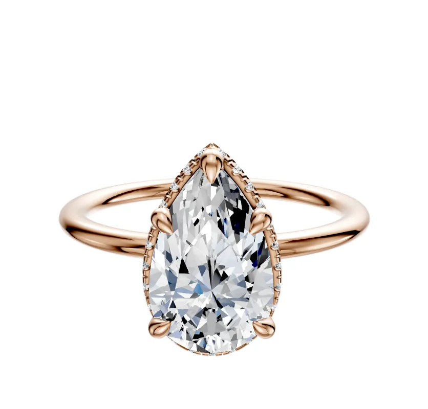 18K Rose Gold 4 Prong Collar Classic Dome 1.5mm Engagement Ring made by Effy