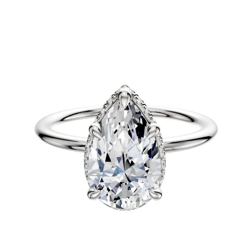 Platinum 4 Prong Collar Classic Dome 1.5mm Engagement Ring sold by Effy