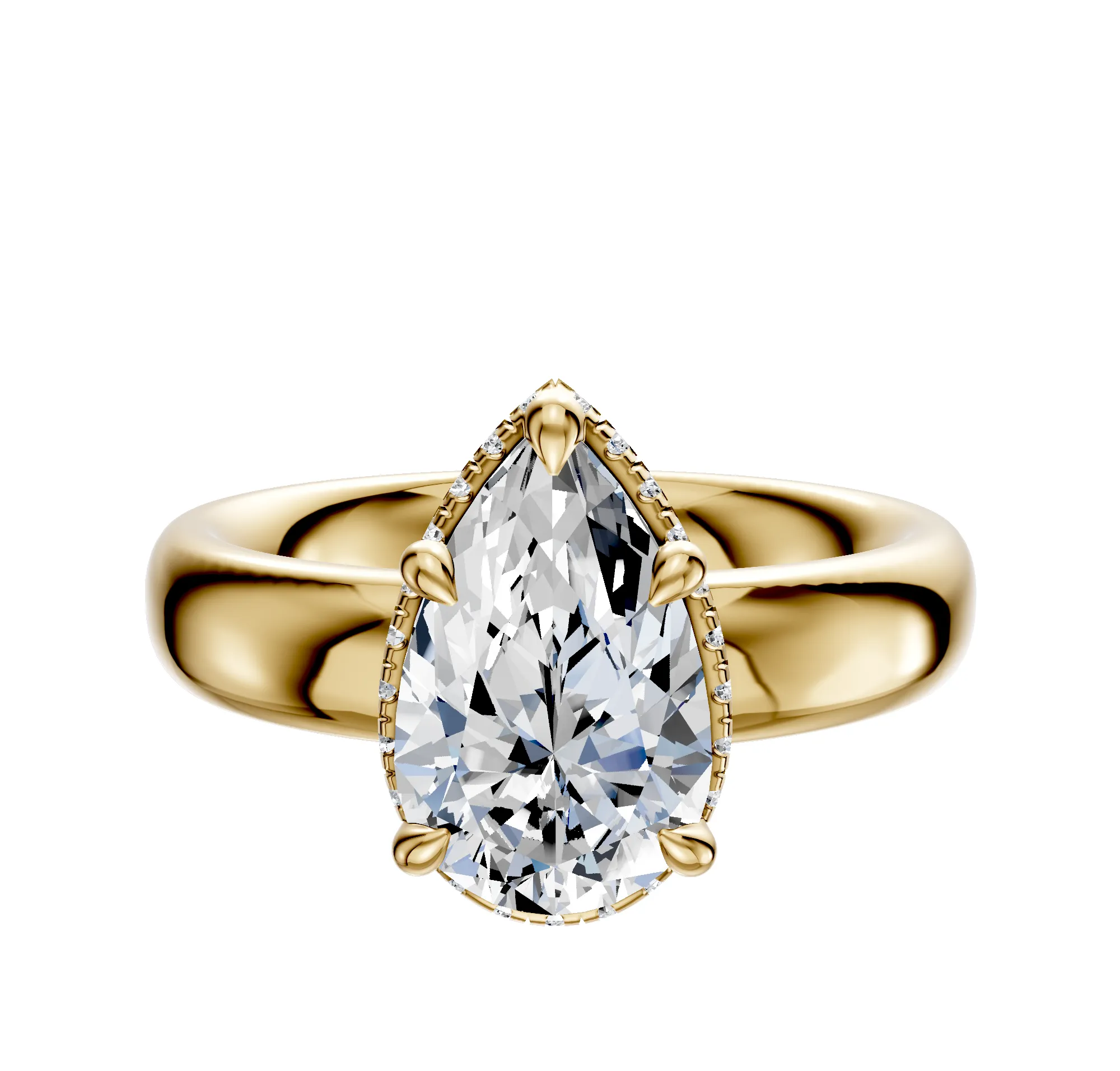 18K Yellow Gold 4 Prong Collar Classic Dome 4.0mm Engagement Ring sold by Effy