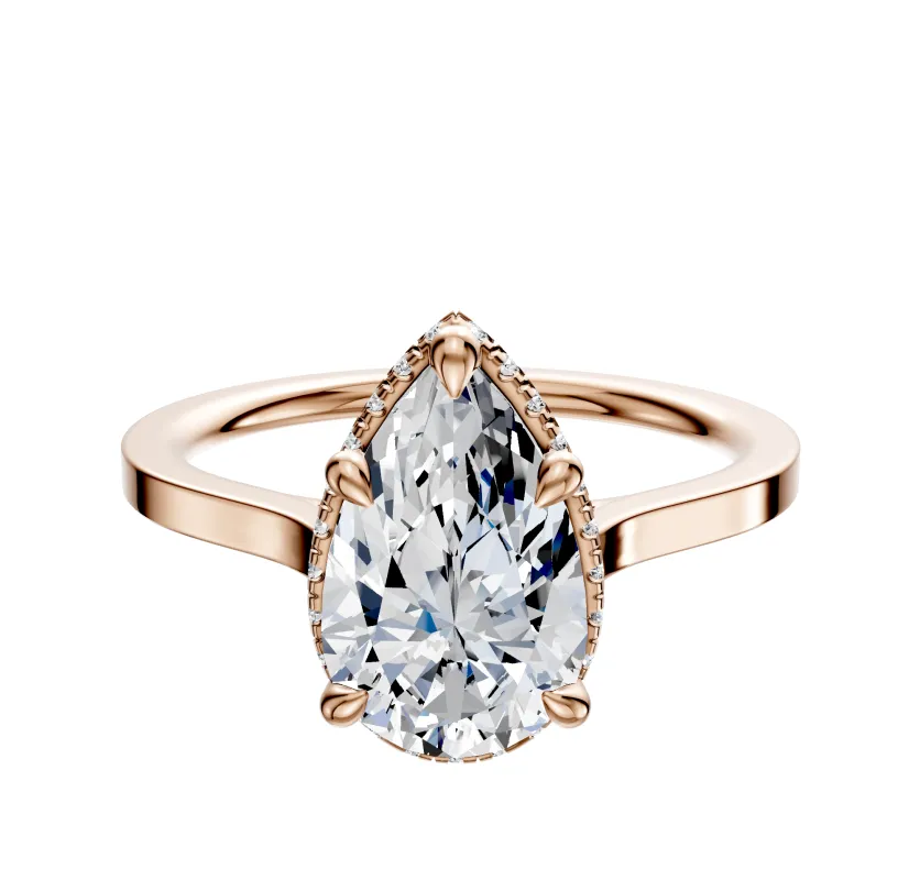 18K Rose Gold 4 Prong Collar Cathedral Flat 1.5mm Engagement Ring sold by Effy