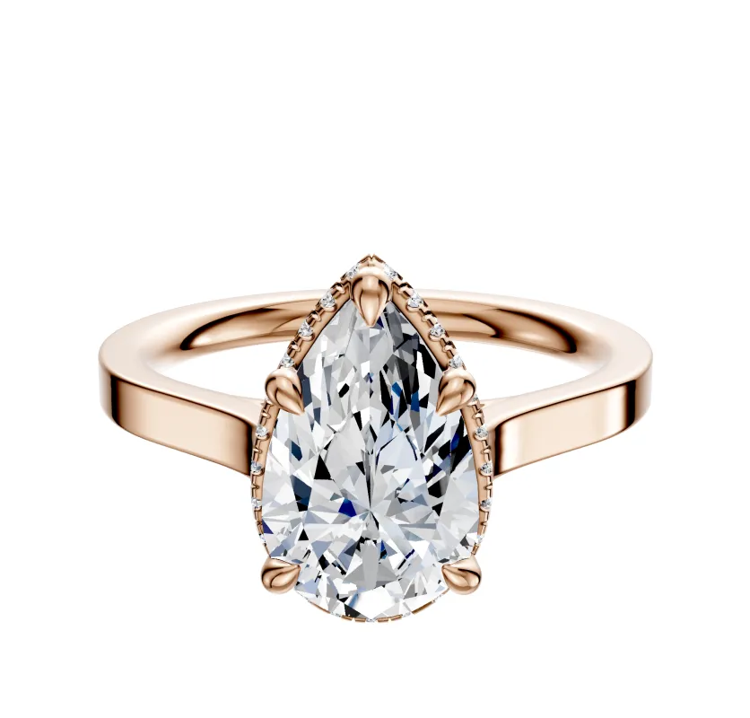 14K Rose Gold 4 Prong Collar Cathedral Flat 2.0mm Engagement Ring sold by Effy