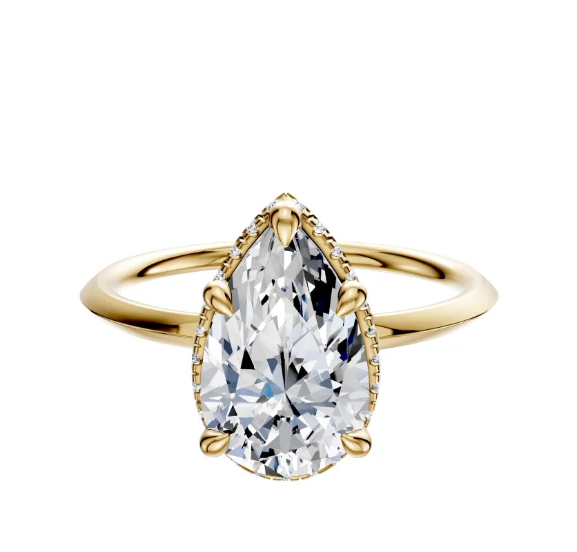18K Yellow Gold 4 Prong Collar Classic Knife Edge 1.5mm Engagement Ring made by Effy