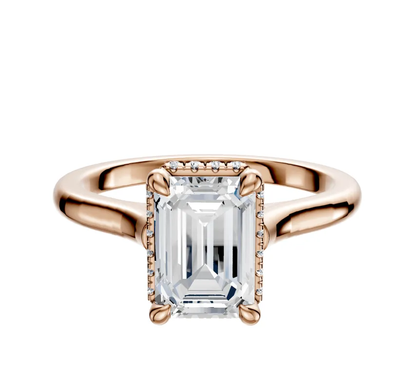 18K Rose Gold 4 Prong Collar Cathedral Dome 2.0mm Engagement Ring sold by Effy