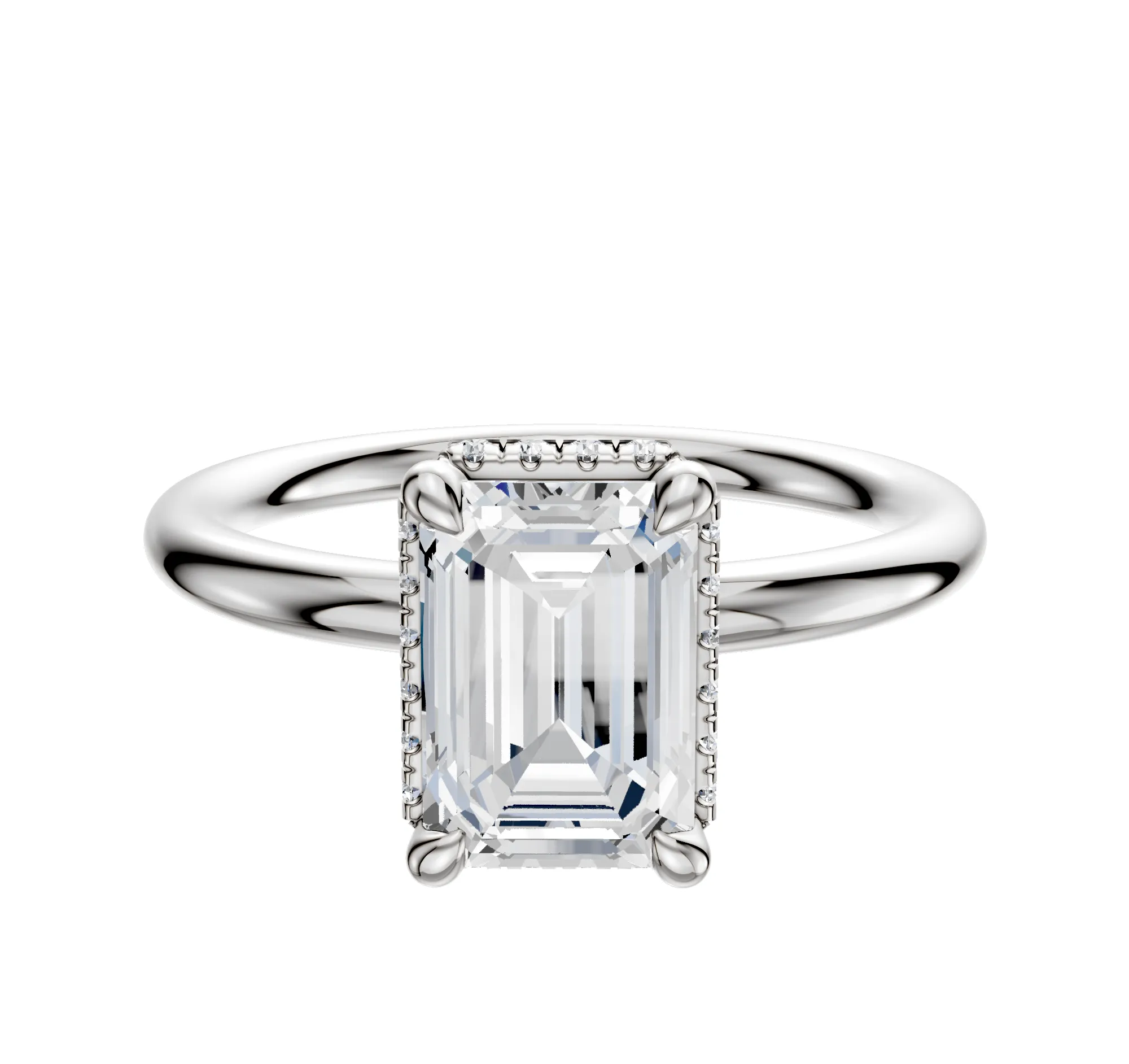 14K White Gold 4 Prong Collar Classic Dome 2.0mm Engagement Ring sold by Effy